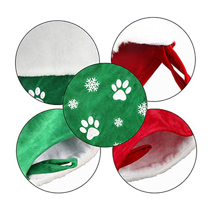 Large Christmas Stockings Set 2pcs Dog Paw & Snowflake Pattern Holiday Decor