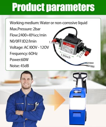 Electromagnetic Water Pump for Carpet Cleaners and Coffee Machines - 2400cc/min 2 Bar