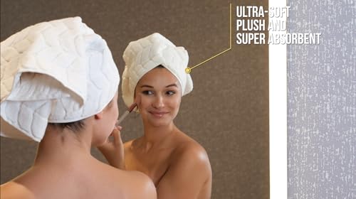 Cream Turkish Cotton Bath Towels Set of 6 - Plush Luxury Jacquard Collection