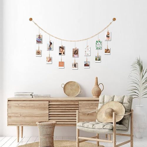 4ft Nature Beads Garland with Clothespins for Photo Display - Variation of THIS listing