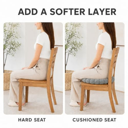 Dark Gray Ins-Style Bun Floor Cushion Lumbar Pillow Backrest Pad - Modern Decor