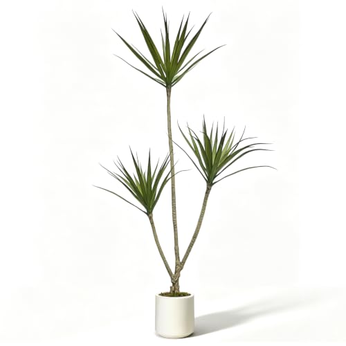 4ft Dracaena Marginata Artificial Tree with 3-Heads - Faux Indoor Plant, Variation: 3ft 11in