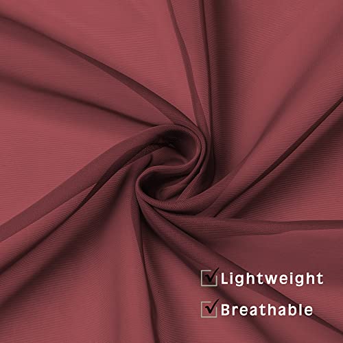 OWENIE Sheer Curtains 108 inches Length 2 Panels Set, Burgundy Sheer Curtains Rod Pocket Voile Drapes for Living Room, Airy Soft-Touching Drapes, 2 PCS Panels, Each 42" W x 108" L