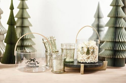 Christmas Party Buckets - Acrylic Champagne Bucket with Handle, Trees Variation