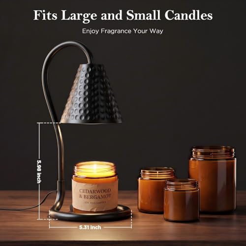 Candle Warmer Lamp Set - Black & White Iron Wax Melters with Timer & Dimmer