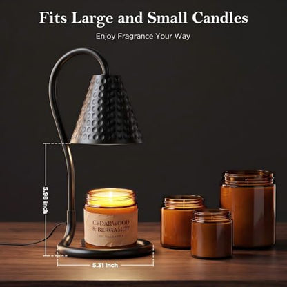 Candle Warmer Lamp Set - Black & White Iron Wax Melters with Timer & Dimmer