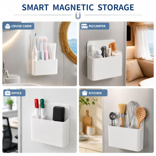 Magnetic Toothbrush Holder for Cruise Travel Wall Mount Organizer Compact Bathroom