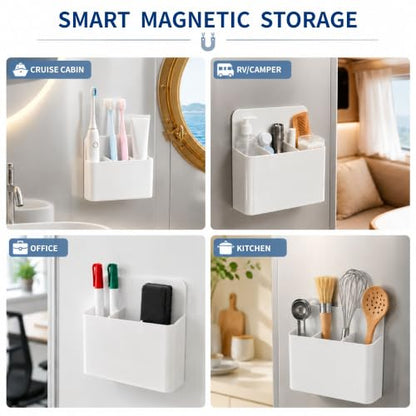 Magnetic Toothbrush Holder for Cruise Travel Wall Mount Organizer Compact Bathroom