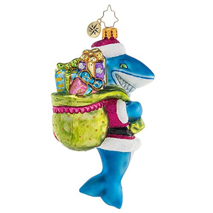 Christmas Tree Ornament Santa Jaws Handcrafted Glass Holiday Decor - Radko 2023