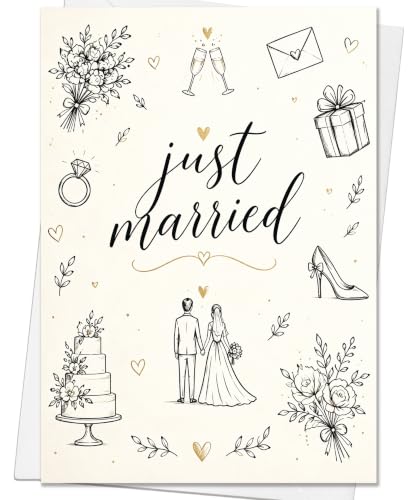 Wedding Card for Bride & Groom - Engagement Gift with Envelope - Variation Card 356