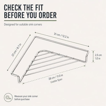 1pc Stainless Steel Corner Sink Shelf Triangular Kitchen Organizer