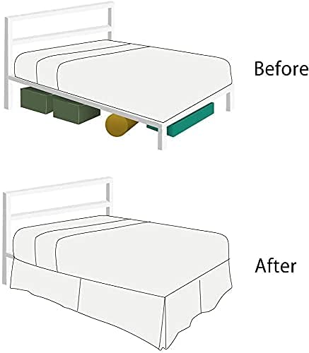 RV Bunk Bed Skirt - Box Pleated Bed Skirt Natural Cotton 400 TC 18 Inch Tailored Drop Bed Skirt, Luxury Hotel Quality Decorative Pleated Bed Skirt (RV Bunk, Turquoise Blue)