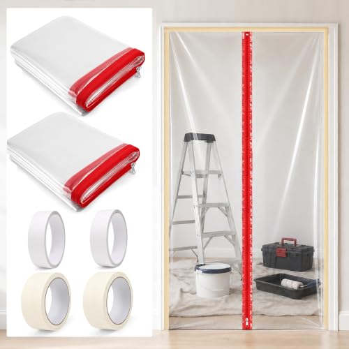Dust Barrier Plastic Zipper Door Kit for Home Renovation and Dust Protection