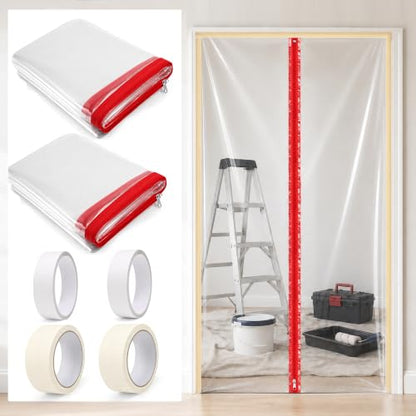 Dust Barrier Plastic Zipper Door Kit for Home Renovation and Dust Protection