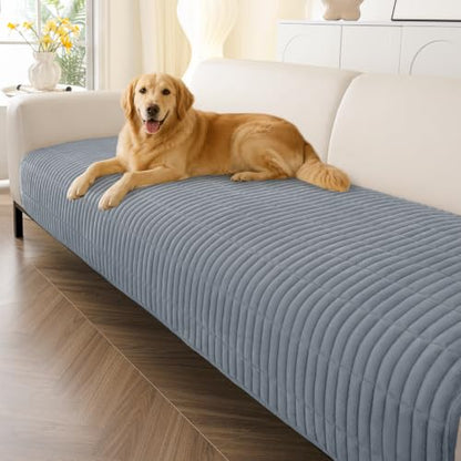 Non-Slip Plush Washable Couch Cover for Dogs - Grey 36x71 Inches