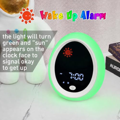 Kids Sleep Training Alarm Clock with Sun Moon Night Light & Nap Timer