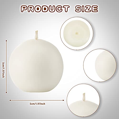 7 Pieces Round Unscented Candles - Decorative Ball Candles for Weddings Parties