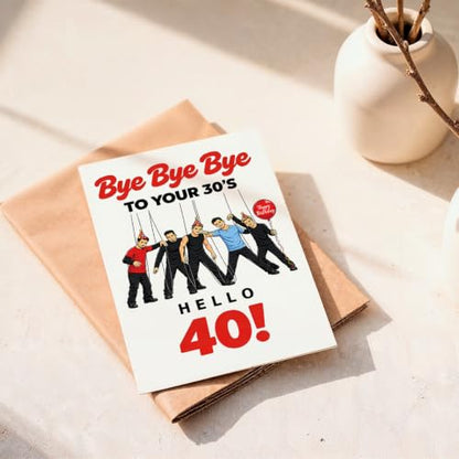 fancu 40th Birthday Card for Men Women ZC-040 Funny Milestone Greeting Card
