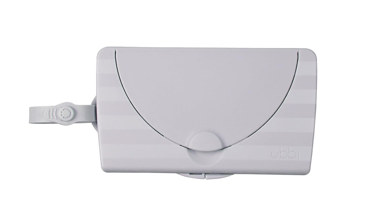 Ubbi Portable Baby Wipes Dispenser - Travel-Friendly Container for Diaper Bags | Reusable Gray Holder