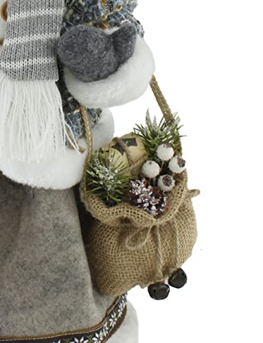 Windy Hill 16-Inch Woodland Tweed Burlap Mrs. Claus Decor - Outdoor Holiday Christmas