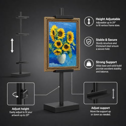 Adjustable Metal Tabletop Easel Stand for Art, Photos & Certificates