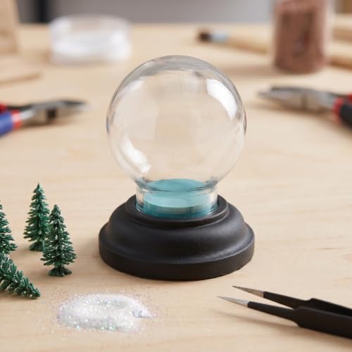 Set of 2 Empty Glass Snow Globes with Resin Bases for DIY Craft Projects