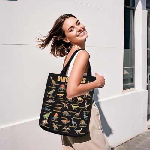 Dinosaur World Reusable Canvas Tote Bag for Women - Shoulder & Shopping Bag