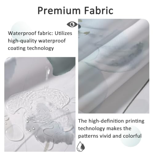 Blue Grey Boho Floral Shower Curtain 72x72 Inch Waterproof Bathroom Decor - Variation: Blue and Grey