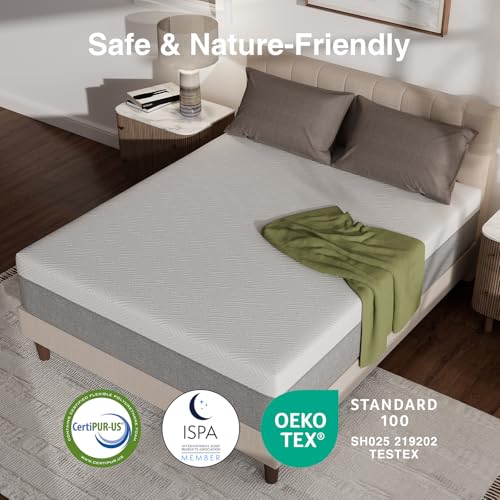 Novilla 12 Inch Twin Size Mattress, Gel Twin Memory Foam Mattress in a Box with Comfort Foam for Pressure Relief & Body Support & Cool Night Sleep, CertiPUR-US Certified