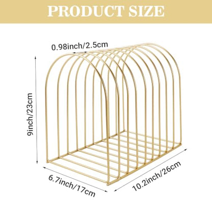 Gold Metal File Organizer 2 Pack Desk Magazine Holders Office Storage