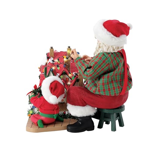 Christmas Village Lighted Santa Figurines Set - Holiday Decor, 8.5 Inch