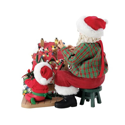 Christmas Village Lighted Santa Figurines Set - Holiday Decor, 8.5 Inch
