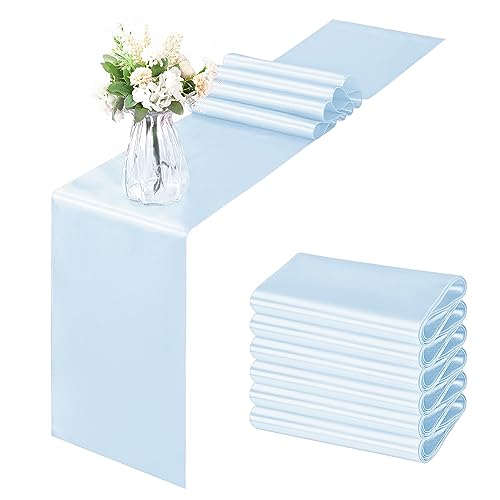Satin Table Runners 12 x 108 Inches - Pale Blue - Pack of 6