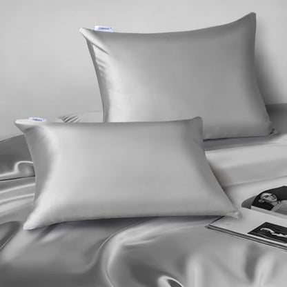 7x11 Inch Satin Pillowcase Set - Soft, Hidden Zipper, 2-Pack