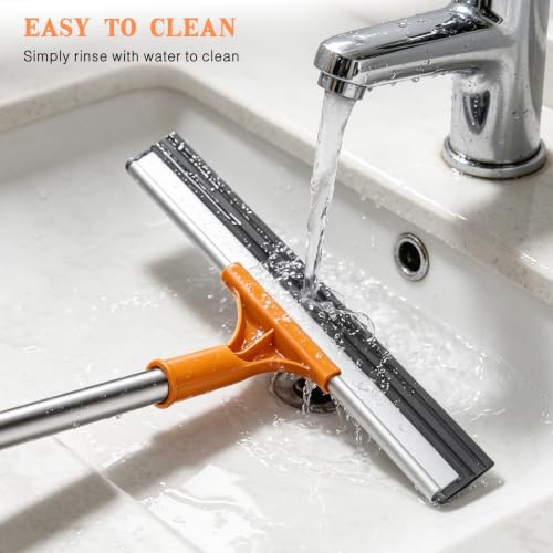 Heavy Duty Floor Squeegee for Tile and Concrete Floors - Adjustable Handle