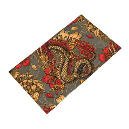 Black Dragon Pattern Fast Absorbing Polycotton Daily Towel for Home & Travel