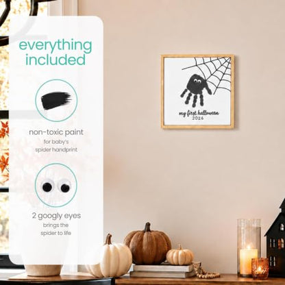 Baby Handprint Canvas Halloween Spider Keepsake - My First Halloween 2026