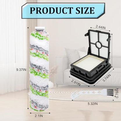 Green Replacement Brush Rolls and Filters for Bissell CrossWave & HydroSteam