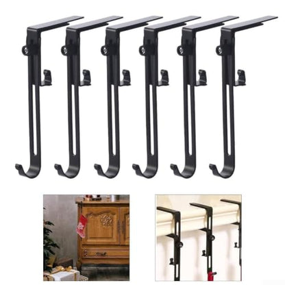 Heavy-Duty Adjustable Iron Double Hooks for Christmas Decorations - 6 Pack