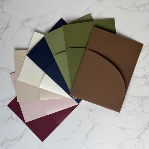 Wedding Invitation Pocket Folder 10 Pack for 5x7 Cards - Variation of Coffoe / 10