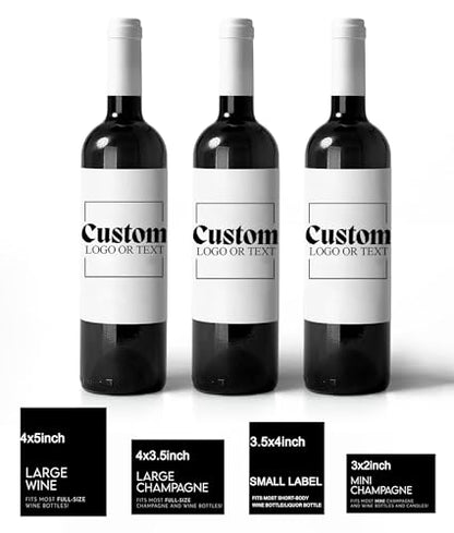 Wtuye Personalized Wine Bottle Labels,Custom Wine Label,Waterproof Personalized Wine Sticker with Your Text/Logo/Image for Wedding, Engagement,Birthday, Baby Shower,Party favors (3x2inch)