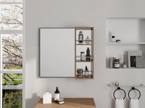 Malwee 9.81"W x 27.56"H Wall Mounted Bathroom Storage Cabinet with Mirror
