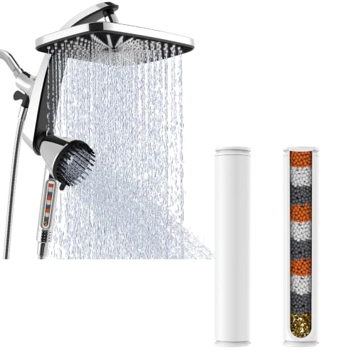 Filtered Shower Head Combo with Replacement Cartridges - Silver