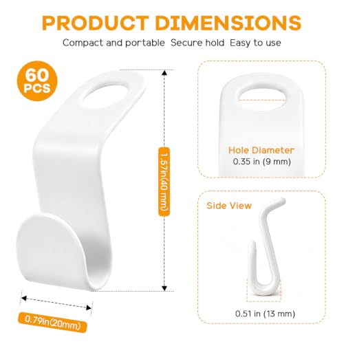 60 Pack Space Saving Hanger Connector Hooks for Closet Organization