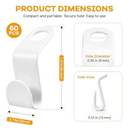 60 Pack Space Saving Hanger Connector Hooks for Closet Organization