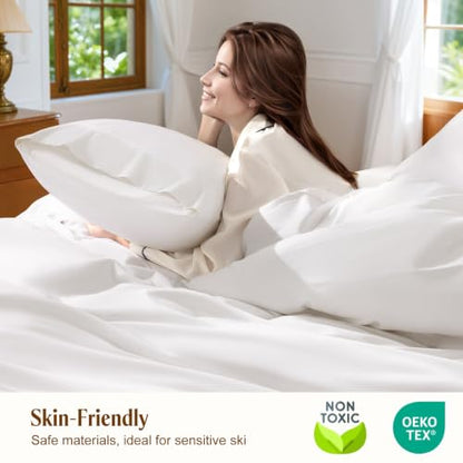 Egyptian Cotton King Sheets Set - White, 1800 Thread Count, 4-Piece