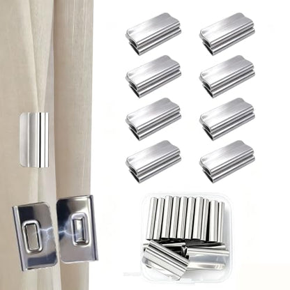 8 Pairs Magnetic Curtain Clips No-Drill Window Magnet Closure - Neutral Color