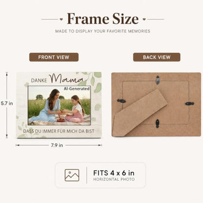 Mom Wooden Photo Frame - Holds 4x6 Inch Pictures, Gift for Mother, Birthday & Christmas