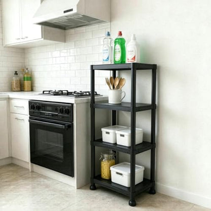 Garage Shelving Plastic Storage Shelves 4-Tier Unit 52x24x12 Inches - Waterproof & Sturdy