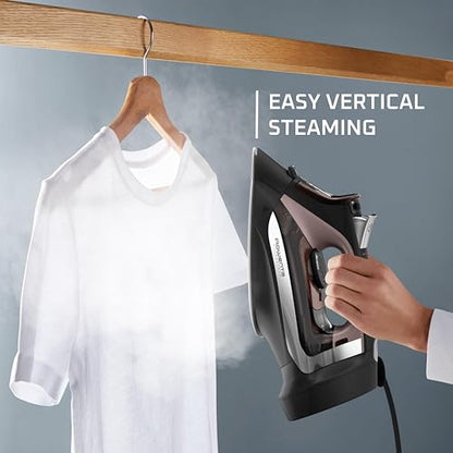 Rowenta Access Steam Iron, Clothes Iron with Steamer, Vertical Steaming, Maximum Steam Distribution, Anti-Drip Protection, Red